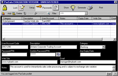 PasSafe Screenshot
